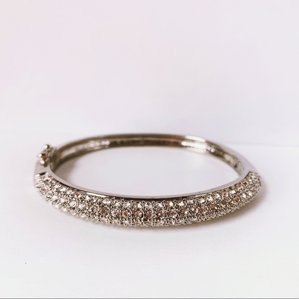 Rhinestone Silver Tone Latch Lia Sophia Bracelet